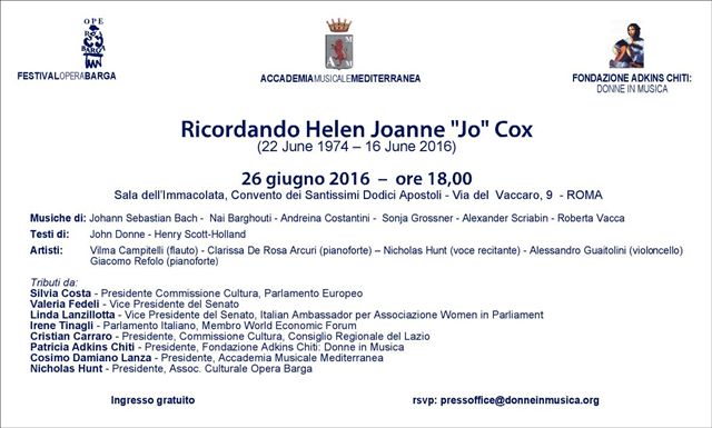RICORDANDO 
 HELEN JOANNE "JO" COX 7 - RICORDANDO 
 HELEN JOANNE "JO" COX